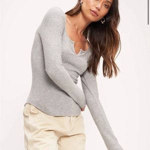 Gray long sleeve top, never worn